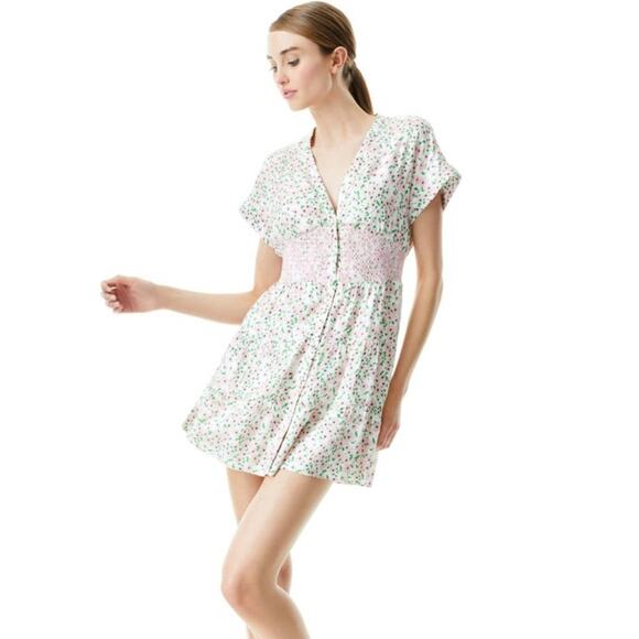 Alice and Olivia Floral Smocked Dress Size 12 - Picture 1 of 12